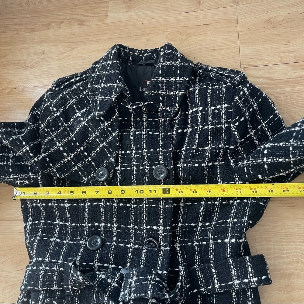 LonaLineTweed Pea Coat Double Breasted Large Classy - Picture 10 of 13